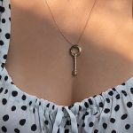 Złoty naszyjnik klucz złoto 585 14k klucz modny kluczyk na szyję diamentowany solidny gruby pomysł na prezent dla niej