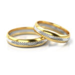 Obrączki ślubne nowoczesne dwukolorowe