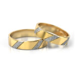 Obrączki ślubne złote dwukolorowe biało żółte