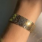 Bransoletka złota bardzo szeroka modowa wyjątkowa złoto 585 14k pomysł na wyjątkowy prezent dla niej błyszcząca przeplatana