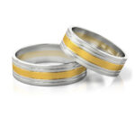 Obrączki ślubne złote dwukolorowe nowoczesne matowe