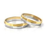 Obrączki złote ślubne dwukolorowe biało-żółte