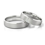 Obrączki ślubne białe złoto z kamieniami diamenty lub cyrkonie