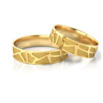 Obrączki ślubne złote cętki nowoczesne centki