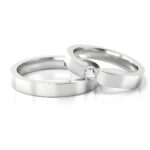 Obrączki ślubne białe złoto z kamieniem diament lub cyrkonia