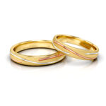 Obrączki ślubne 3 kolory złota nowoczesne kolorowe