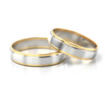 Obrączki ślubne dwukolorowe rodowane