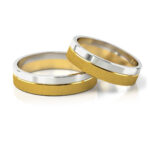 Obrączki ślubne dwukolorowe poler i mat