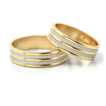 Obrączki ślubne dwukolorowe polerowane i matowe