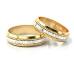 Obrączki ślubne złote dwukolorowe nowoczesne