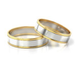Obrączki ślubne złote dwukolorowe polerowane