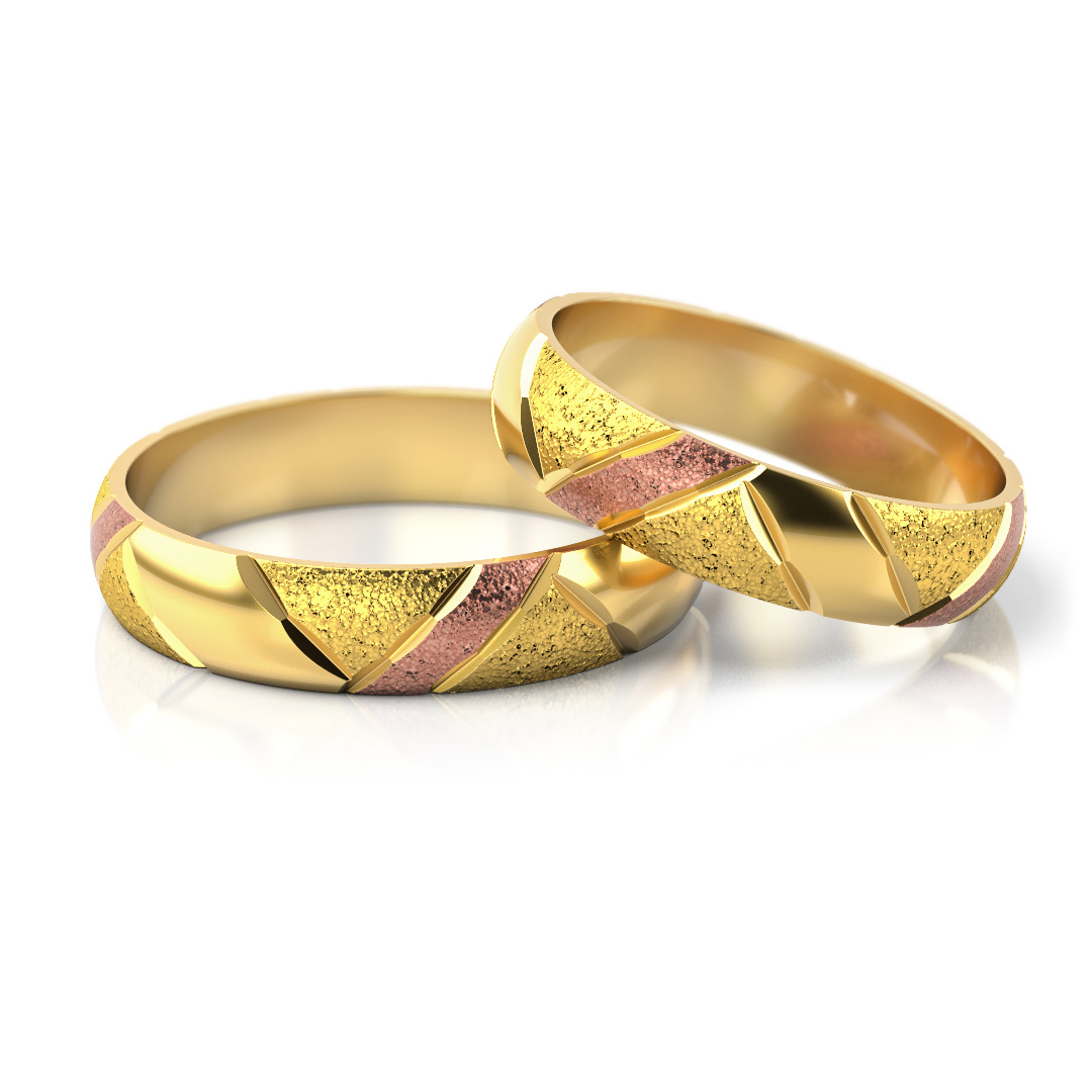 Obrączki ślubne złote dwukolorowe różowe złoto żółte złoto