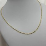Złoty łańcuszek singapure długość 50cm delikatny złoto próby 585 14k dla niej dla dziewczynki komunia święta chrzest damski łańcuszek do 500zł skręcony modny stylowy ponadczasowy