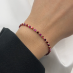 Złota bransoletka kolorowe złoto czerwony różowy kuleczki kulki złoto 585