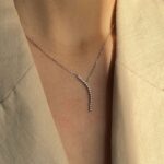 Naszyjnik srebrny 925 srebro z cyrkoniami ala bransoletka tenisowa błyszczące kamienie jak diamenty wąż wężyk jak agata sieramska agatycze modny regulacja długości