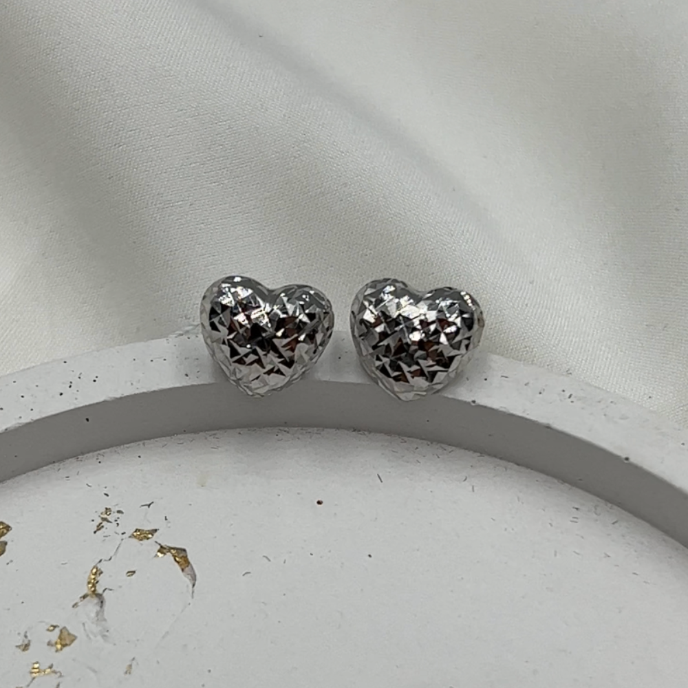 kolczyki srebrne serca diamentowane wkrętki kolczyki na prezent