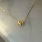 naszyjnik serduszko diamentowane pozłacane złocone celebrytka pozłacana pomysł na prezent naszyjnik na prezent