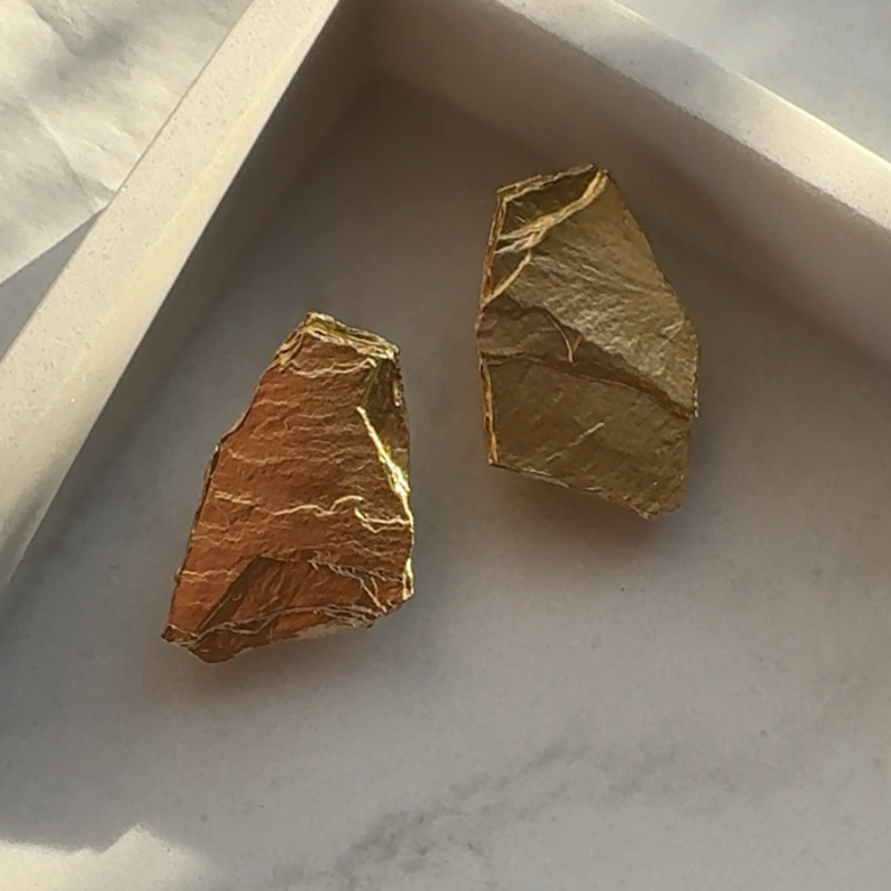 kolczyki skała kamien pozłacane złocone srebro 925 nowoczesne kolczyki modowe duże