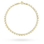 designerska bransoletka złota z ogniw w kształcie serc splecionych ze sobą złoto 585 na prezent walentynki urodziny imieniny