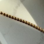 Bransoletka pozłacana serca srebro 925 pozłacane 24 karatowym złotem ogniwa serca gruba bransoletka na prezent dla niej walentynki