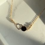 Naszyjnik pozłacany serduszko blaszka na grawer kuleczki diamentowane srebro 925 personalizowana