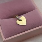 Zawieszka serce kamienie na opasce złoto 585 na walentynki