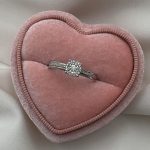 Pierścionek zaręczynowy 0,17ct białe złoto wielokamieniowy diamenty złoto 585