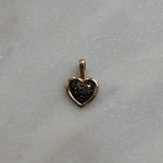 Zawieszka serce czarne diamenty 0.09ct prezent dla niej złoto 585