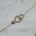 Bransoletka złota 585 serce dmuchane kółka modowa celebrytka subtelna