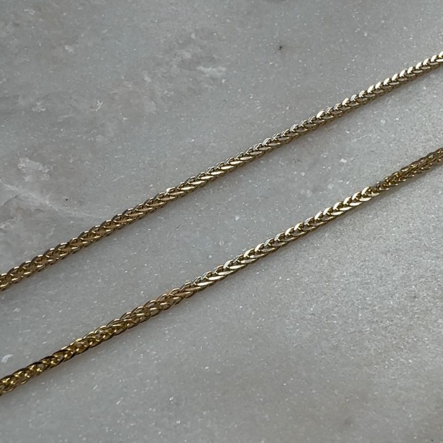 Łańcuszek lisi ogon 45cm złoto 585 gruby łańcuszek do zawieszki mocny splot