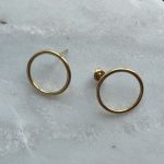 Kolczyki okrągłe na sztyft wkrętki pozłacane srebro 925 koła 2 cm kółka