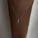 Naszyjnik dwie krople srebrny srebro 925 modowy kropelki drops łezki krople biżuteria modowa