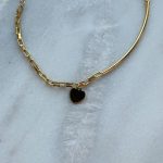 Bransoletka pozłacana serce sztywna zapinana spinaczowy łańcuszek chain modowa srebro 925 serduszko wiszące