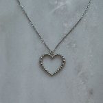 Naszyjnik serce srebro 925 serduszko z kuleczek delikatne ramka serduszko naszyjnik dla niej na prezent