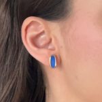 Kolczyki srebro pozłacane złocone tytan niebieski modrakowy chabrowy srebro 925 kolczyki z tytanem