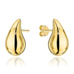 Kolczyki złote krople łezki drop teardrop hit modne złoto 585 wyższa próba wysoka próba zapinane na sztyft wkrętki najmodniejsze duże średnie polerowane błyszczące jak celebryci influenserzy