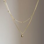 Naszyjnik kulka pozłacany złocony srebro 925 podwójny naszyjnik delikaty kuleczki łańcuszek celebrytka dwa łańcuszki