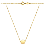 Naszyjnik złoty wysokiej próby 0,585 złoto polerowana kulka lustrzana delikatna subtelna 45 cm