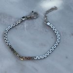 Bransoletka męska srebrna 925 rodowana błyszcząca dla niego prezent industrialna modowa stylowa eklektyczna