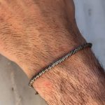 Bransoletka męska srebro oksydowane matowa czarna poczerniona ciemna 925 dla niego dla mężczyzny dzień ojca