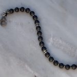 Bransoletka hematyty mat męska koraliki szara grafitowa srebro 925 rodowane dla niego prezent koralikowa bransoletka