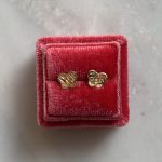 Kolczyki złote 585 motylki super lekkie dla niej diamentowane błyszczące 3d trójwymiarowe