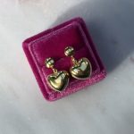 Kolczyki pozłacane złocone srebro 925 serce dmuchane pompowane wiszące serduszka złote najmodniejsze