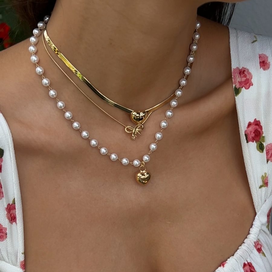 Naszyjnik pozłacany a'la choker żmijka serce No. 02 - obrazek 2