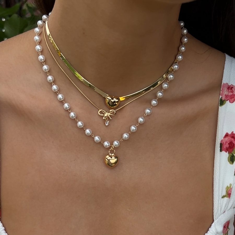 Naszyjnik pozłacany a'la choker żmijka serce No. 02 - obrazek 4