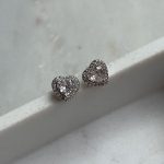 Srebrne kolczyki serduszka pandora cyrkonie wysadzane 925 serduszka serca kamienie dookoła dla niej