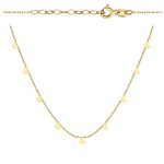 Naszyjnik złoty wiszące serca serduszka złoto 0,585 wysoka próba ala choker regulacja długości delikatny połyskujący shiny pod set z celebrytką