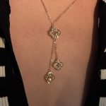 Naszyjnik koniczyna marokańska luksusowa 3d trójwymiarowy ażurowy delikatny długi naszyjnik efektowny pomysł na prezent dla niej