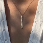 Złoty naszyjnik złoto 585 14k diamentowane kuleczki błyszczące podłużny krawatka delikatny minimalistyczny prezent dla niej ozdobny