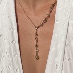 Naszyjnik złoty 585 krawatówka długi kuleczki diamentowane wyjątkowy bogaty naszyjnik do głębokiego dekoltu złoto 585 14k krawatka dla niej prezent wyjątkowa bogato zdobiona